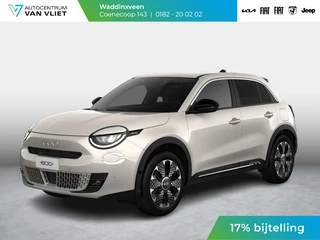 Hoofdafbeelding Fiat 600 Fiat 600e La Prima 54 kWh | 17% Bijtelling | Carplay | Elek. Stoel | Stoelverwarming | Keyless | LED | Clima