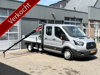 Ford Transit 350 2.0 TDCI L3 DC Laadkraan Telefoonverbinding 3-Persoons Telefoonverbinding 1e eigenaar Pick up p-up bakwagen Euro 6 Bpm vrij voor ondernemers