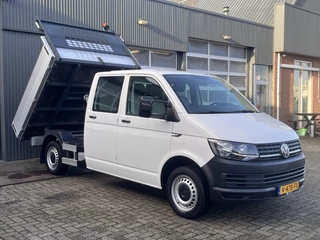 Volkswagen Transporter 2.0 TDI L2H1 DC Kipper open laadbak Airco Bluetooth trekhaak 2200 kg 1e eigenaar Dealer onderhouden Kieper P-up Doka Pritsche Ahk 2200kg Pick-up bakwagen