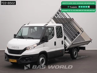 Iveco Daily 35S16 Automaat Driezijdige Kipper Dubbel Cabine 3,5t Trekhaak 160PK Airco Camera Euro6 Tipper Benne Kieper Airco Trekhaak