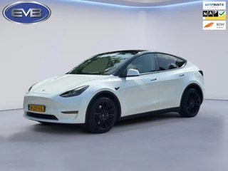 Hoofdafbeelding Tesla Model Y Tesla Model Y Long Range AWD 75 kWh Black line, 20 inch, panoramadak, leder, Nederlandse auto met nationale auto pas