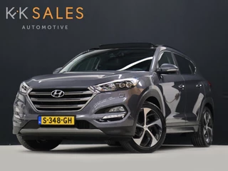 Hoofdafbeelding Hyundai Tucson Hyundai Tucson 1.6 T-GDi Comfort 4WD *WEEKAANBIEDING* [SCHUIFKANTELDAK, VOL LEDER, CAMERA, STOELVENTILATIE + VERWARMING, CLIMATE, NAVIGATIE, NIEUWSTAAT]