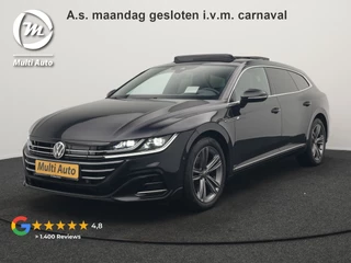 Volkswagen Arteon Shooting Brake 1.4 TSI eHybrid R-Line Business+ Plug In Hybrid 218pk Dealer O.H PHEV | Panodak | Trekhaak af Fabriek | Adaptive Cruise |  Lederen Sportstoelen Massage & Memory | 360 Camera | Head Up | Stuurverwarming | Virtual | BLIS |