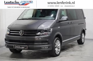 Volkswagen Transporter 2.0 TDI 199 pk Dubbel Cabine DSG Navi, Leder Zwart 2x Elek. Schuifdeur, LED Koplampen, Schuifdak