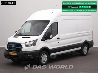 Ford e-Transit 184pk Elektrisch 68kWh 317km WLTP L3H3 Hoog Dak Navi Airco Cruise Parkeersensoren v+a SYNC4-Display CarPlay L3 Airco Cruise control