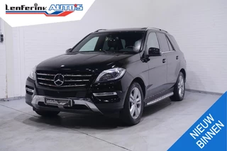 Mercedes-Benz M-klasse 350 BlueTEC luchtvering climate-controle lederen-bekleding voorstoelen electr met Memo cruise-controle Navigatie bleutooth schuifdak achterklep electrisch treeplanken PDC v+a 360-camera private-glas dakrails stoelverwarming schakelflippers aan het stuur