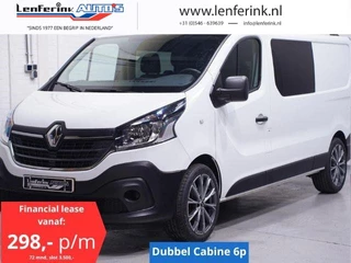 Renault Trafic 2.0 dCi 120 pk Dubbel Cabine Airco 19" LMV, Dakrails Zwart, Keyless Entry, Laadruimte Pakket, PDC achter, 6-Zits