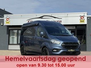 Ford Transit Custom buscamper zeer luxe inbouw professioneel gebouwd vitron euro 6 navi climate ctr cruise ctr lmv luifel trekhaak 4 zitplaatsen