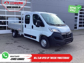 Opel Movano 2.2 140 pk DC Dubbel Cabine Open Laadbak/ 7 Pers./ 2.5t Trekverm./ Cruise/ Airco/ 288x215x35/ Pick up