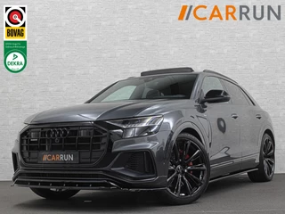 Audi Q8 60 462pk Competition S-Line | 11-2022 | RS Leder | Carbon | Softclose | 360 Camera | ACC | Panorama | Luchtvering | Nachtzicht Cam | Headup | LED-Matrix | Trekhaak | Lane & Side Assist | Led Sfeerverlichting | Keyless-Entry | | Black-Optic | Rijklaar incl. Bovag Garantie.