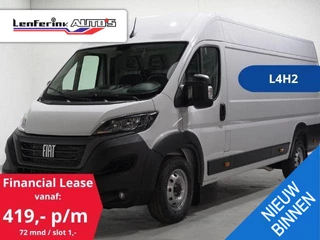 Fiat Ducato 2.2 MultiJet 140 pk L4H2 Airco, va 419,- p/mnd Airco, BPM vrij, Cruise control, DAB+, PDC achter, 3-Zits, Nieuw