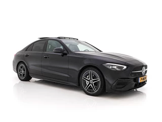 Mercedes-Benz C-Klasse 180 AMG Line MHEV (INCL-BTW) *PANO | LEATHER | FULL-LED | DIGI-COCKPIT | HEATED-SPORTSEATS | BLINDSPOT | CAMERA | DAB | AMBIENTLIGHT | SHIFTPADDLES | PRIVACY-GLASS | ECC | PDC | CRUISE | CARPLAY | CARBON-INLAY