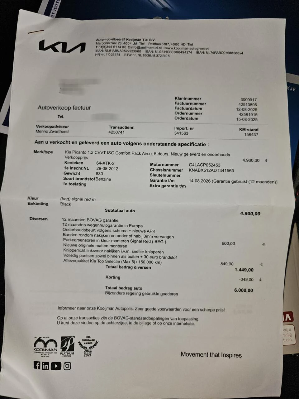 Hoofdafbeelding Kia Picanto