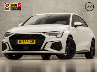 Audi A3 Sportback 30 TFSI S-Line Sport Automaat (2X S-LINE, APPLE CARPLAY, GROOT NAVI, LEDER, STOELVERWARMING, SPORTSTOELEN, GETINT GLAS, ADAPTIVE CRUISE, KEYLESS, NIEUWSTAAT)