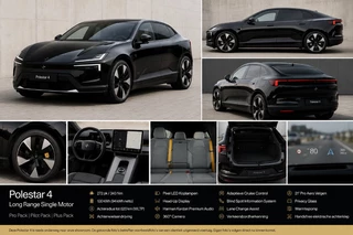 Polestar 4 Long Range Single motor 100 kWh Plus/Pro/Pilot PANORAMADAK + MIST TAILORED KNIT + WARMTEPOMP + AUTOPILOT + 360 CAMERA + PIXEL LED + HARMAN/KARDON + STOEL-&STUURVERWARMING + 22KW LADER + HEAD-UP + PARKSENSOREN + 21" LM-VELGEN!!