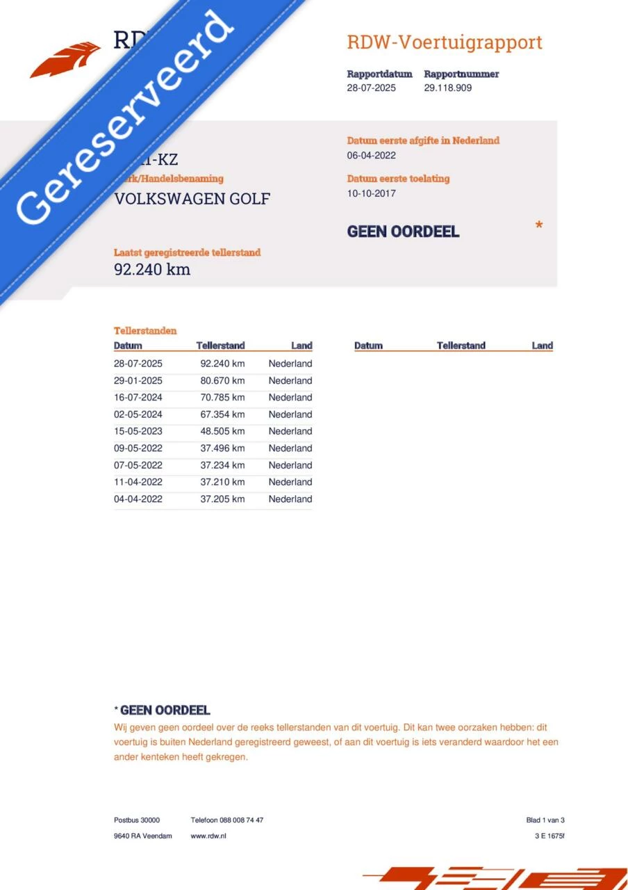 Hoofdafbeelding Volkswagen Golf