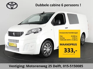 Peugeot Expert 2.0 BLUE HDI 120 L3 PREMIUM DUBBELE CABINE 6 PERSOONS 1e EIG. EURO 6
