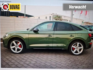 Audi Q5 Sportback 50 TFSIe 299pk S-Line Black Line Quattro Matrix Luchtvering Distrikt groen!