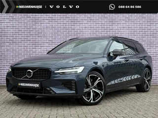 Volvo V60 2.0 T6 Plug-in hybrid AWD Ultra Dark | Sportstoelen|  SOH 100%| Schuif-/Kantel dak | Full-LED | Adaptieve Cruise Control | Head-Up Display | Stoelverwarming Voor en Achter | 19" | Getint Glas | Harman Kardon Audio | BLIS |