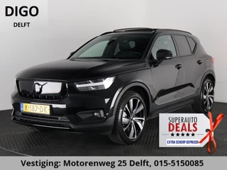 Volvo XC40 P8 AWD R-DESIGN ACCU SOH 93% GARANTIE 11-2030* BEREIK 462 KM WLTP. NL AUTO. BIJNA 2021.PARKEERSENSOREN V+A . 360 CAMERA V+A . APPLE CARPLAY & ADNROID AUTO . STOEL -EN STUURVERWARMING