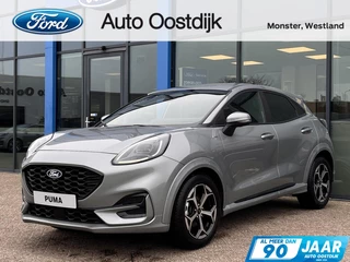 Hoofdafbeelding Ford Puma Ford Puma 1.0 EcoBoost Hybrid ST-Line X 125PK Automaat Trekhaak Winterpack Camera Cruise Navi B&O Climate Keyless Elek. Achterklep Full-LED Privacy Glass *Sportieve looks*