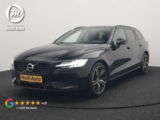 Volvo V60 T6 Recharge AWD R-Design Plug In Hybrid 340pk Dealer O.H. PHEV | Trekhaak Af Fabriek | Adaptive Cruise | Camera | Harman & Kardon | Lederen Sportstoelen Memory & Verwarmd | Apple Carplay | Navigatie | Stuur Verwarmd | Blis | Keyless | DAB |