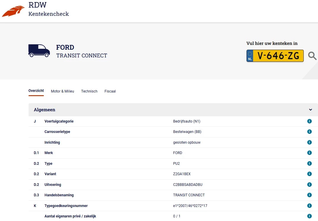 Hoofdafbeelding Ford Transit Connect