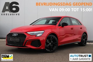 Audi A3 Sportback 30 TFSI S edition Sport Black Edition Automaat LED Half Leder 18 inch LMV B&O Sound Stoelverwarming Clima Adaptive Cruise Navigatie Parkeersensor