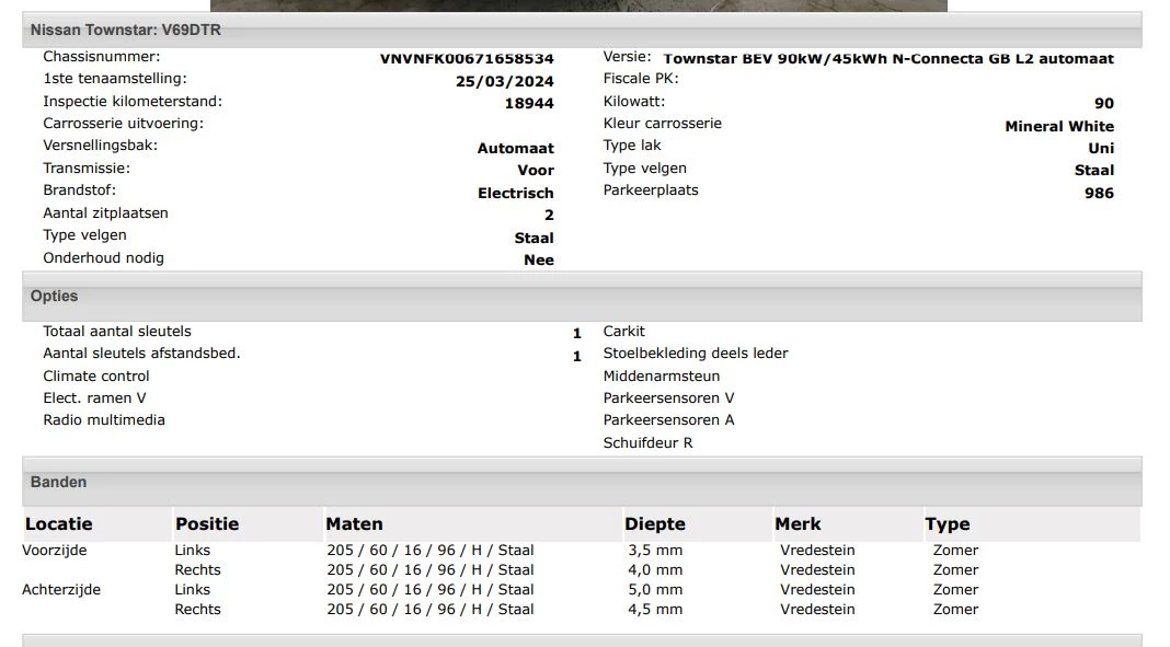 Hoofdafbeelding Nissan Townstar