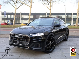 Audi Q8 55 eTFSI Quattro 340PK | Panodak | Vol Leer | Keyless | Camera | Memory 2X | Elektrische kofferklep | Stoel&Stuur&Achterbankverwarmd | Trekhaak |