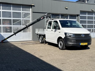 Volkswagen Transporter 2.0 TDI L2H1 DC Euro 6 Hiab 013T Laadkraan Pick up Dubbele cabine open laadbak Pick-up Airco Bluetooth Trekhaak 2200 kg 5-Persoons Telefoonverbinding 1e eigenaar Dealer onderhouden BPM vrij !!!