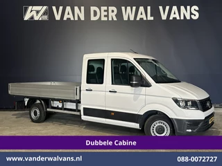 Volkswagen Crafter 2.0 TDI 140 pk Pick up Open laadbak Dubbele Cabine Euro6 Airco | 7-Zits | Navigatie | 2800kg Trekhaak Apple Carplay, Android Auto, Cruisecontrol, Chauffeursstoel