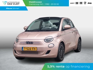 Fiat 500e La Prima 42 kWh Cabrio | Apple Carplay - Android Auto | Leer | 17" LM velgen|