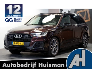 Audi Q7 55 TFSI e quattro 280kW/381pk Aut8 Pro Line S LUCHTVERING + MATRIX LED + BANG&OLUFSEN + LEER + STOELMASSAGE&-VENTILATIE + BLACK OPTIEK + 360 CAMERA + KEYLESS DRIVE + DODEHOEK MELDER + LANE ASSIST + STOELVERWARMING V&A + PARKSENSOREN + 21" LM-VELGEN!!