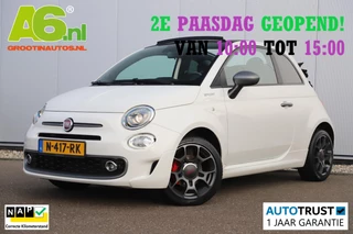 Fiat 500 C 1.0 Hybrid Sport Cabrio 16 inch LMV Half Leder Navigatie Carplay Android Climate Cruisecontrol Rode Remklauwen Super Netjes!