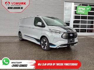 Ford E-Transit Custom Sport L2 330km WLTP LED/ 2x Schuifdeur/ Adapt.Cruise/ Elek.Stoel/ Standkachel/ Stoelverw./ Carplay/ Navi/ Camera/ Climate/ 19” LMV