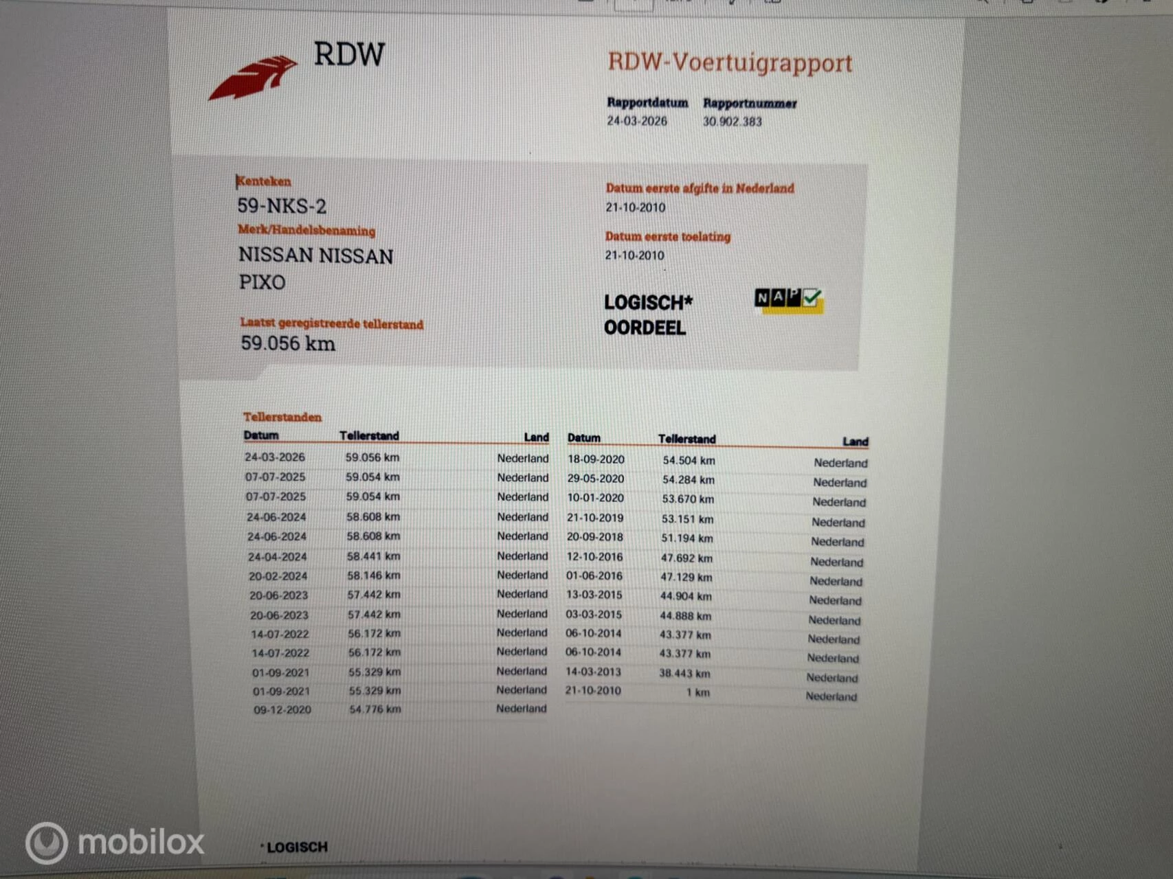 Hoofdafbeelding Nissan Pixo