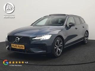 Volvo V60 T6 Recharge AWD R-Design PHEV 340pk Dealer O.H | Trekhaak Af Fabriek | Panodak | Harman / Kardon | Lederen Sportstoelen Memory & Ventilatie | Camera | Keyless | Stuur & Stoelen Verwarmd | Apple Carplay | Virtual | Navigatie | Cruise Control | DAB+ | 18" L.M | Plug In Hybrid |