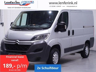 Citroen Jumper 2.0 HDI 130 pk L1H1 2x Schuifdeur, va 189,- p/mnd Airco, Cruise Control, Bluetooth, PDC achter, 3-Zits