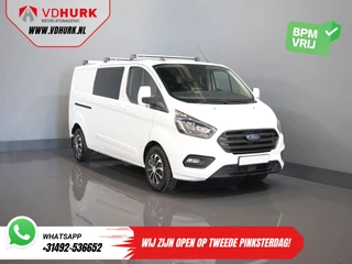 Ford Transit Custom 2.0 TDCI 170 pk Aut. L2 DC Dubbel Cabine BPM VRIJ Bi-Xenon/ 2x Schuifdeur/ Standkachel/ CarPlay/ Stoelverw./ Cruise/ Airco/ Trekhaak