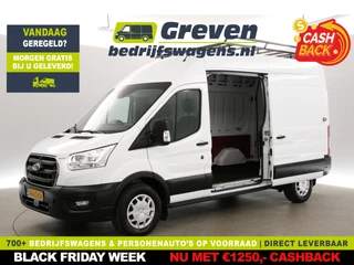 Ford Transit 350 2.0 TDCI L3H3 | Airco | Cruise | 3-Zits | Trekh. | Parkeersens. | 2xSchuifdeur | Imperiaal