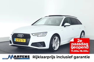 Audi A4 Avant 40 TFSI 190pk Sport S line black edition Trekhaak 360Camera Panoramadak Stoelverwarming Keyless Virtual Cockpit Navigatie