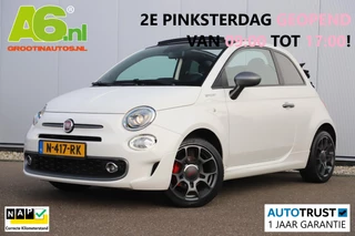 Fiat 500 C 1.0 Hybrid Sport Cabrio 16 inch LMV Half Leder Navigatie Carplay Android Climate Cruisecontrol Rode Remklauwen Super Netjes!