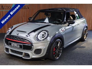 MINI Cooper Cabrio Mini 2.0 John Works Chili HUD Navi Leer Harman K. PDC Carplay Keyless Go & Entry LM velgen Zwarte binnenhemel Stoelverwarming Sportstoelen LED BTW auto!