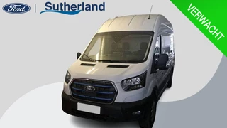 Hoofdafbeelding Ford E-Transit Ford E-Transit 350 L2H3 Trend 68 kWh 184pk | Pro Power on board | Navigatie | Hoog Dak | Adaptieve Cruise | Digitale binnenspiegel | Keyless entry | Laadruimte bescherming | All season banden | Reservewiel | Perimetrisch alarm