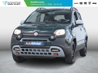 Hoofdafbeelding Fiat Panda Fiat Panda Hybrid Garmin Cross | Clima | Priv. glass | Dakrails | 5-Persoons | Apple Carplay | Verde Foresta | Pack Garmin