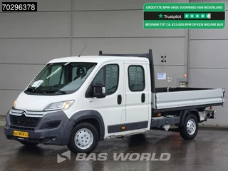 Citroën Jumper 130PK Open Laadbak Dubbel Cabine Trekhaak Airco Cruise Euro6 Pritsche Pickup Open Box Airco Trekhaak Cruise control