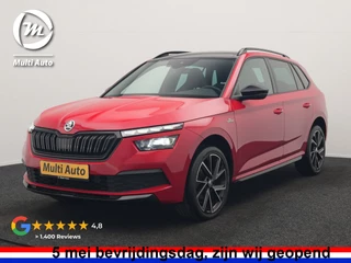 Škoda Kamiq 1.0 TSI Monte Carlo 116pk DSG Dealer O.H. | Panodak | Apple Carplay | RS Sportstoelen Verwarmd | LED Koplampen | Cruise Control | DAB | 18"L.M |