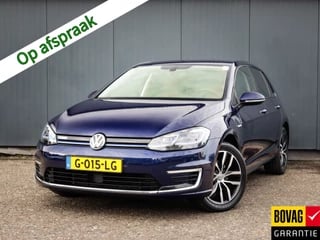 Hoofdafbeelding Volkswagen e-Golf Volkswagen e-Golf e-Golf 1e-eig, V.W.-Dealer-Onderh, 12-Mnd-BOVAG, NL-Auto, Warmtepomp, Leer, Navigatie, Adaptive-Cruisecontrol, Achteruitrijcamera, Parkeersensoren-V+A, Keyless-Entry/Start, Parkeersensoren-V+A, Stoelverwarming, DAB, Skiluik, Lm-Velgen, Inch, Privacy-glas