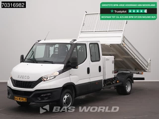 Iveco Daily 35C16 3.0L Kipper met Kist Dubbellucht 3,5t Trekhaak 160PK Airco Cruise Euro6 Tipper Benne Kieper Airco Trekhaak Cruise control